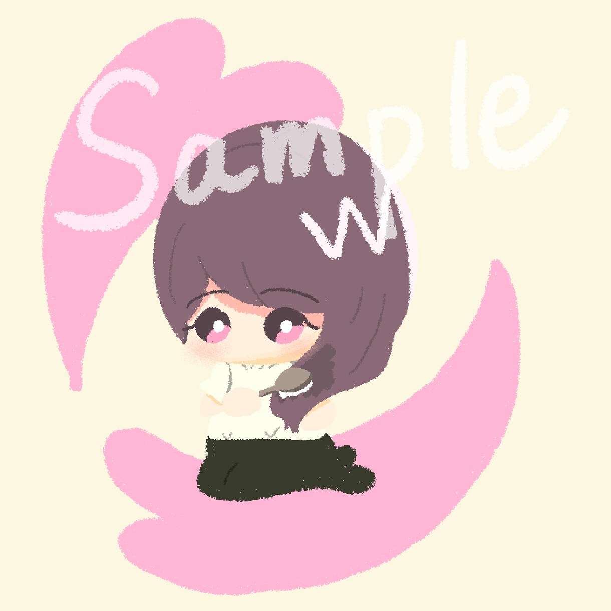 お口に入れたくなるようなかわいいアイコン作成します 主線なしイラストでSNSアイコンを作成します イメージ4
