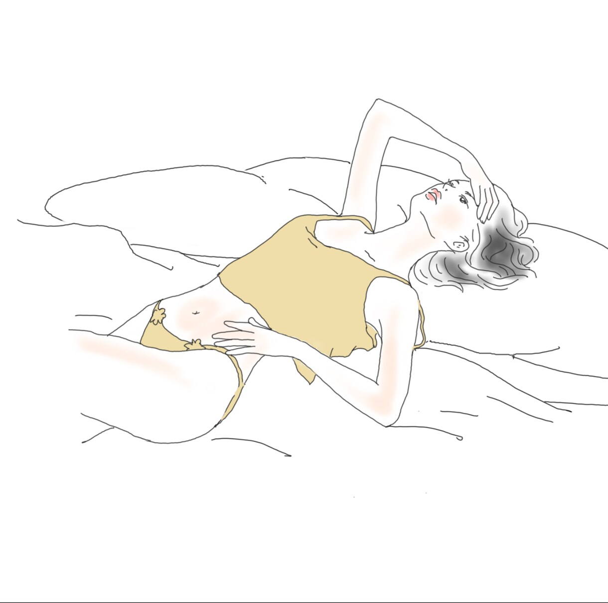 おしゃれで気怠い女性イラスト描きます 気怠く、アンニュイな雰囲気のおしゃれな女性を描きます。 イメージ1