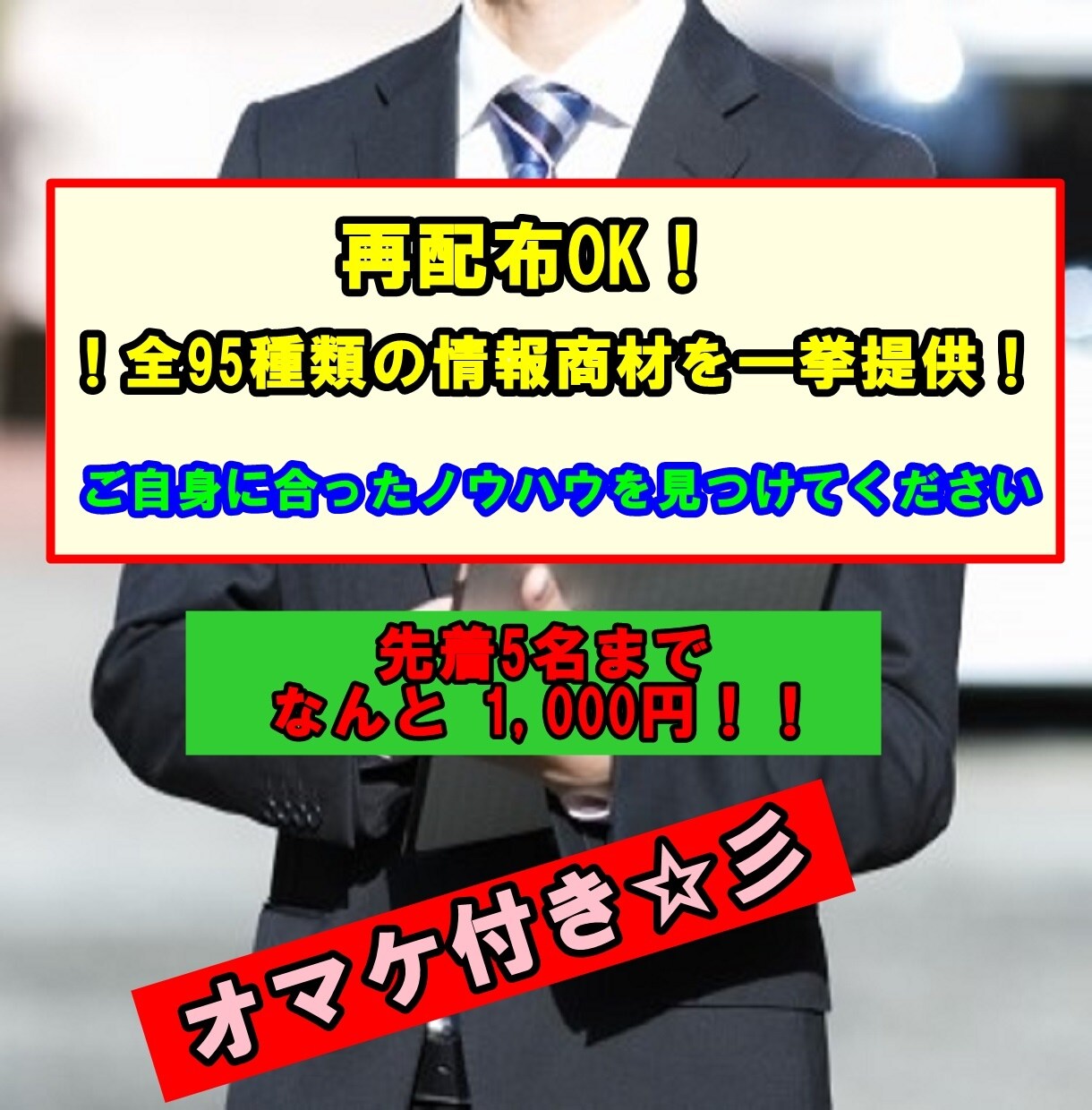 再配布OK！全95種類のノウハウを伝授します 95種類からあなたに合うノウハウを探し実践してみてください イメージ1
