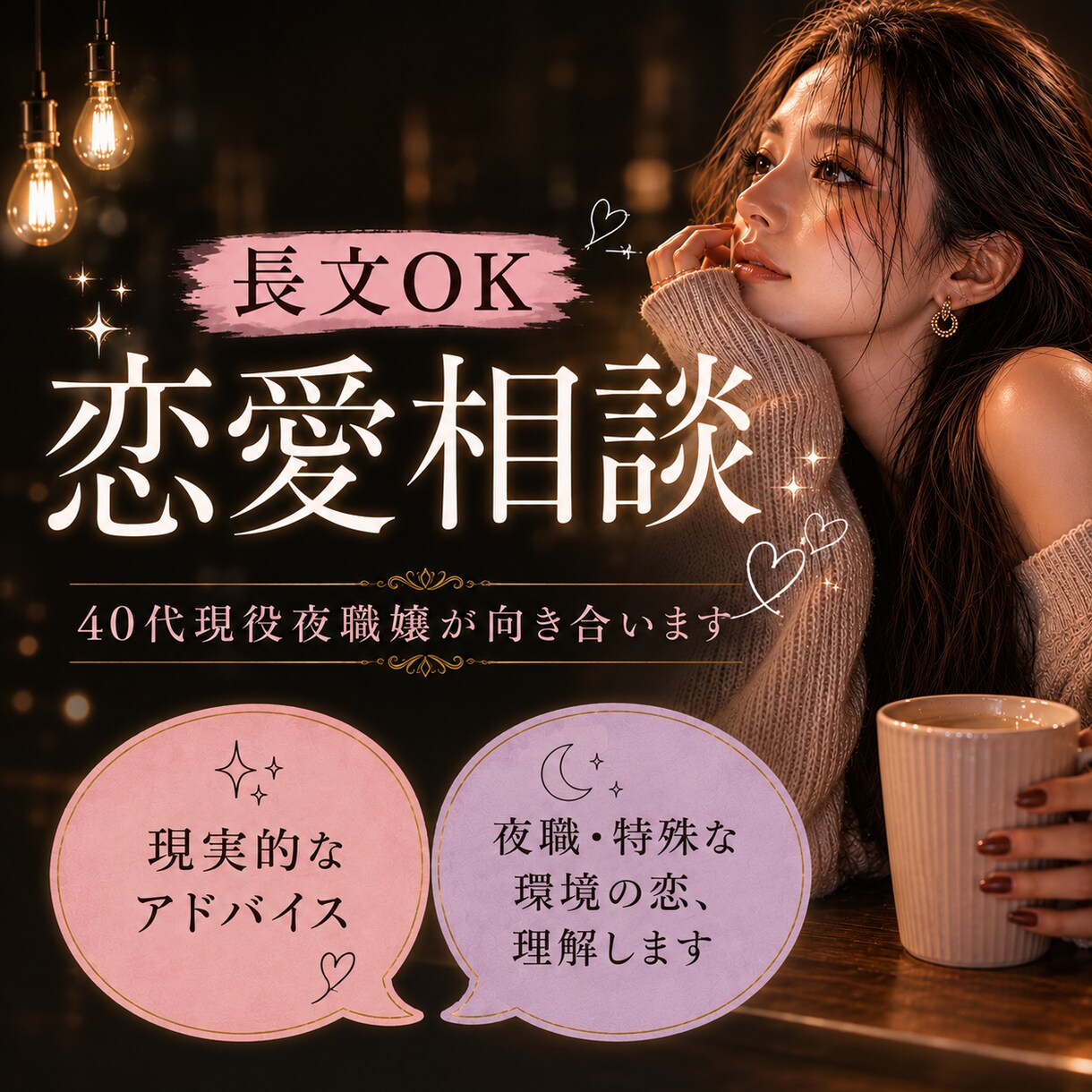 不安定な恋愛を整理したい方のお話聞きます 静かに苦しい恋をする、強がってしまう女性の本音の相談室 イメージ1