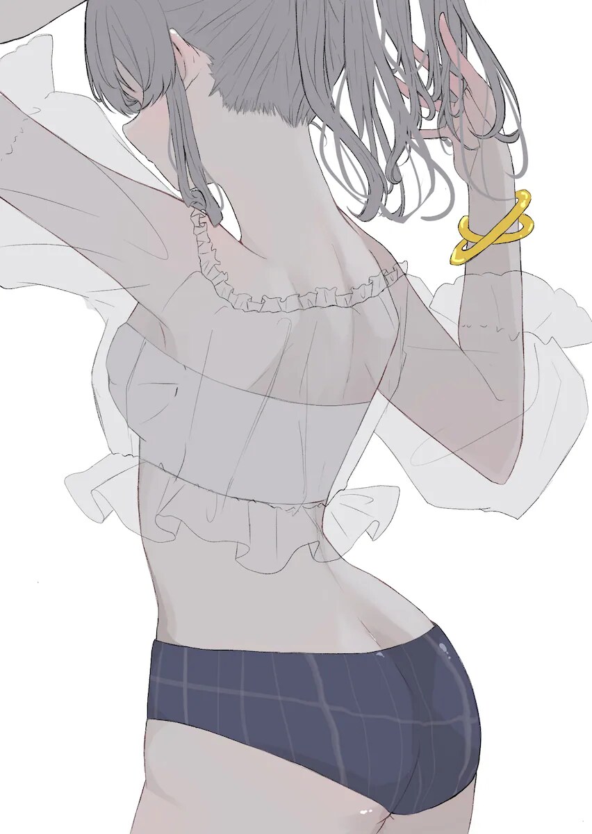 目を引く女の子のイラストを作成します 白やグレーみのある低彩度なイラストで空気感を表現 イメージ2