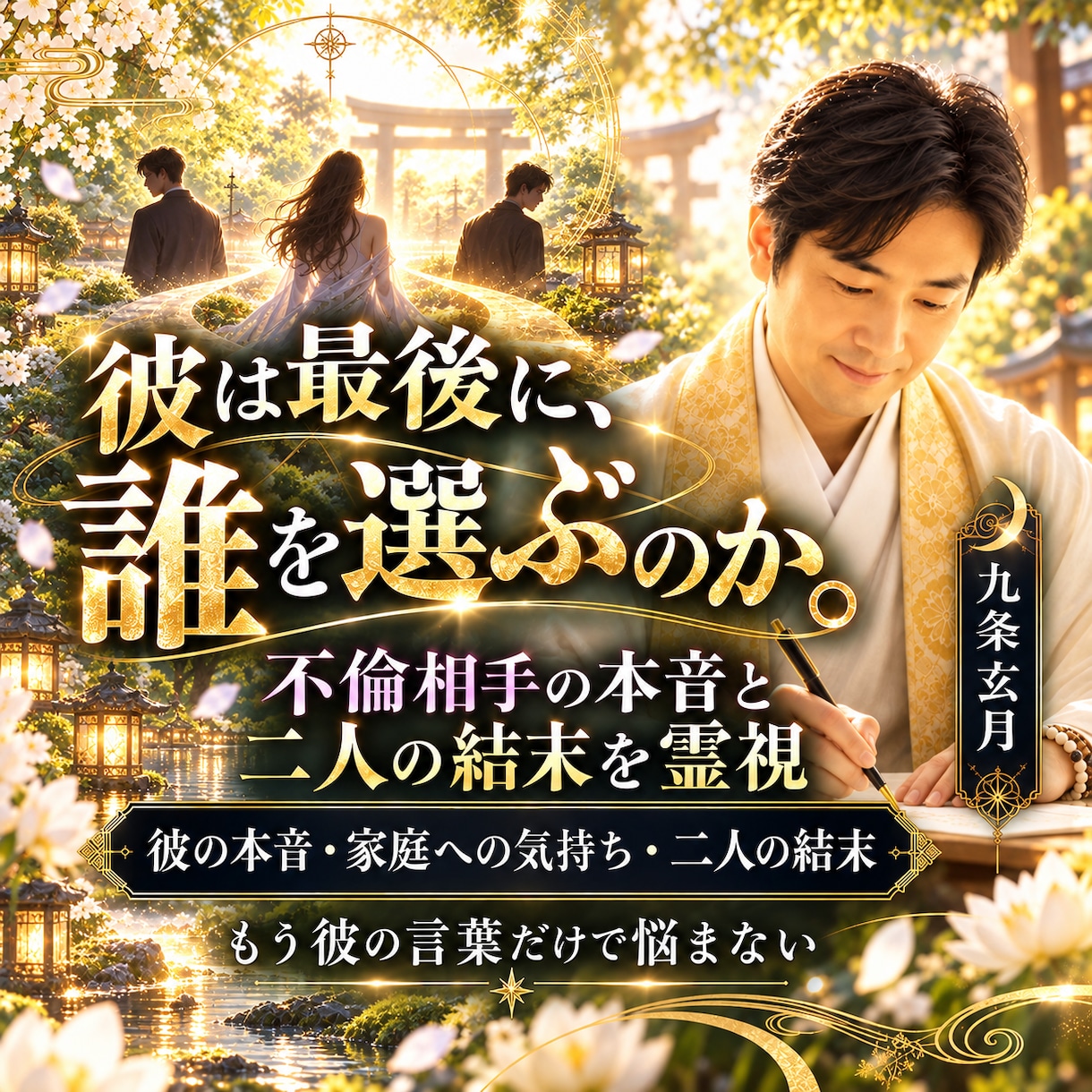 不倫相手の本音と恋の行方。二人の結末を霊視します 家庭へ気持ちと離婚の可能性・最後に選ぶ相手は？忖度なく視抜く イメージ1