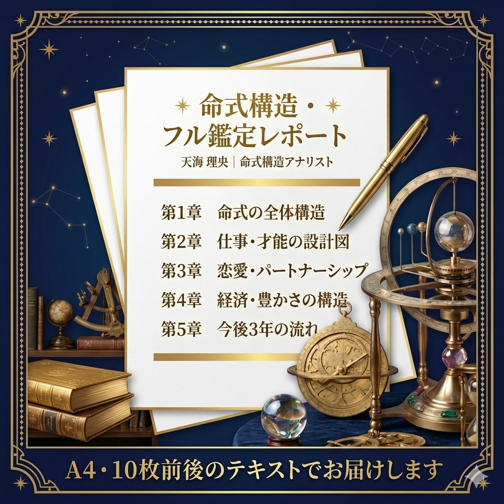 四柱推命×算命学で才能・使命・3年の流れ鑑定します 仕事・恋愛・経済。あなたの設計図を、全部読みます。 イメージ2
