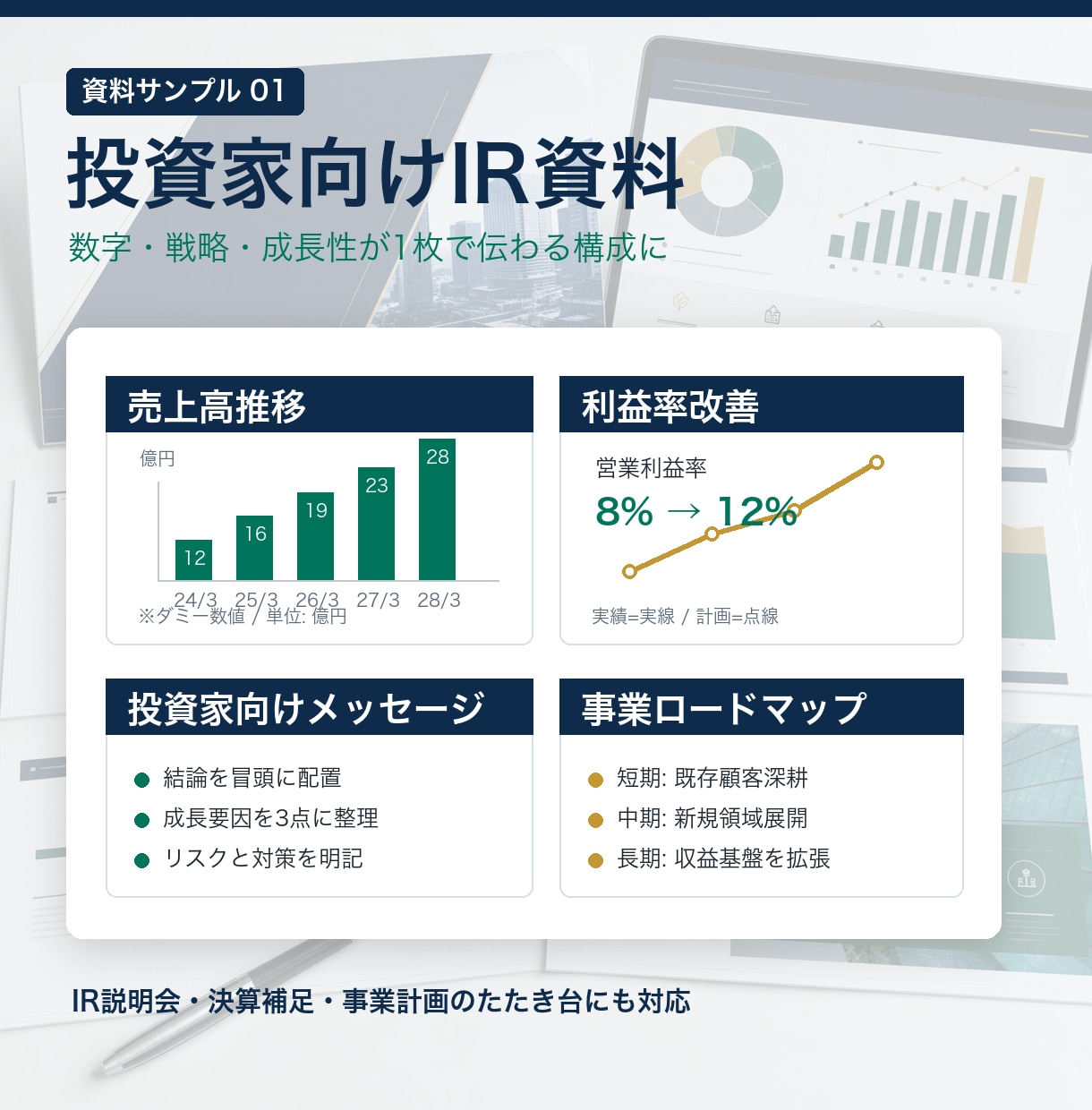 ココナラ最安値｜IR・PR資料作成します IR・PR向け資料を見やすく整えます イメージ2