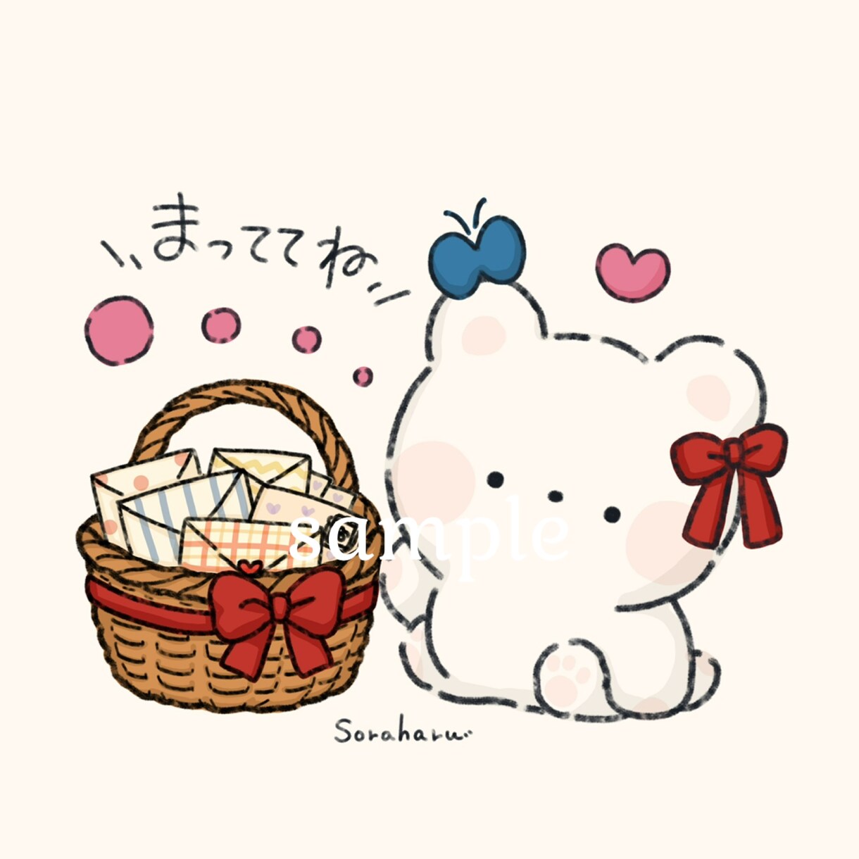 あなただけの可愛いクマちゃんアイコンを描きます 好きなアイテム1つお任せ作成／修正なしのワクワクお届け便 イメージ3