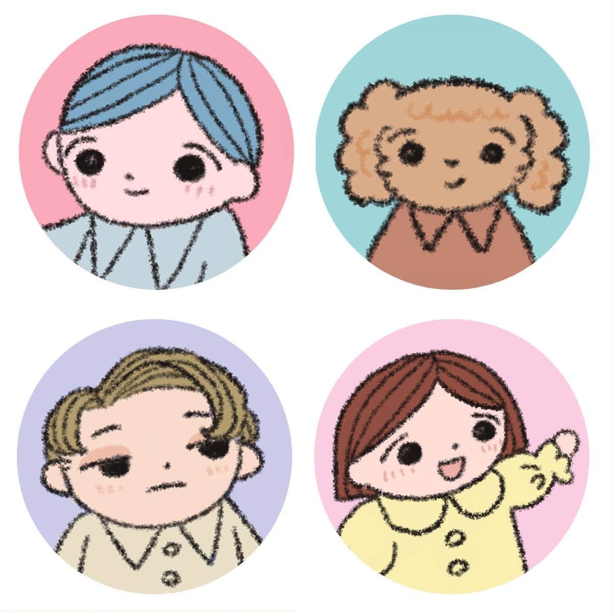 クレヨンタッチでゆるかわ✳︎アイコン描きます ほっこり優しい♪オリジナルのSNS用アイコンを制作！ イメージ1