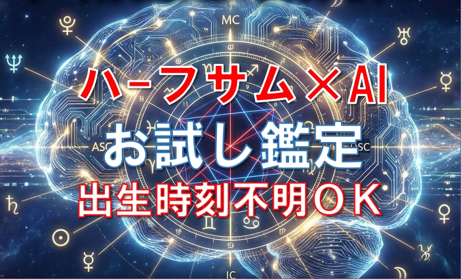 出生時刻不明OK｜￥500でお試し鑑定します ハーフサム×AI　あなたの本質と直近の運気の流れをお試し鑑定 イメージ1