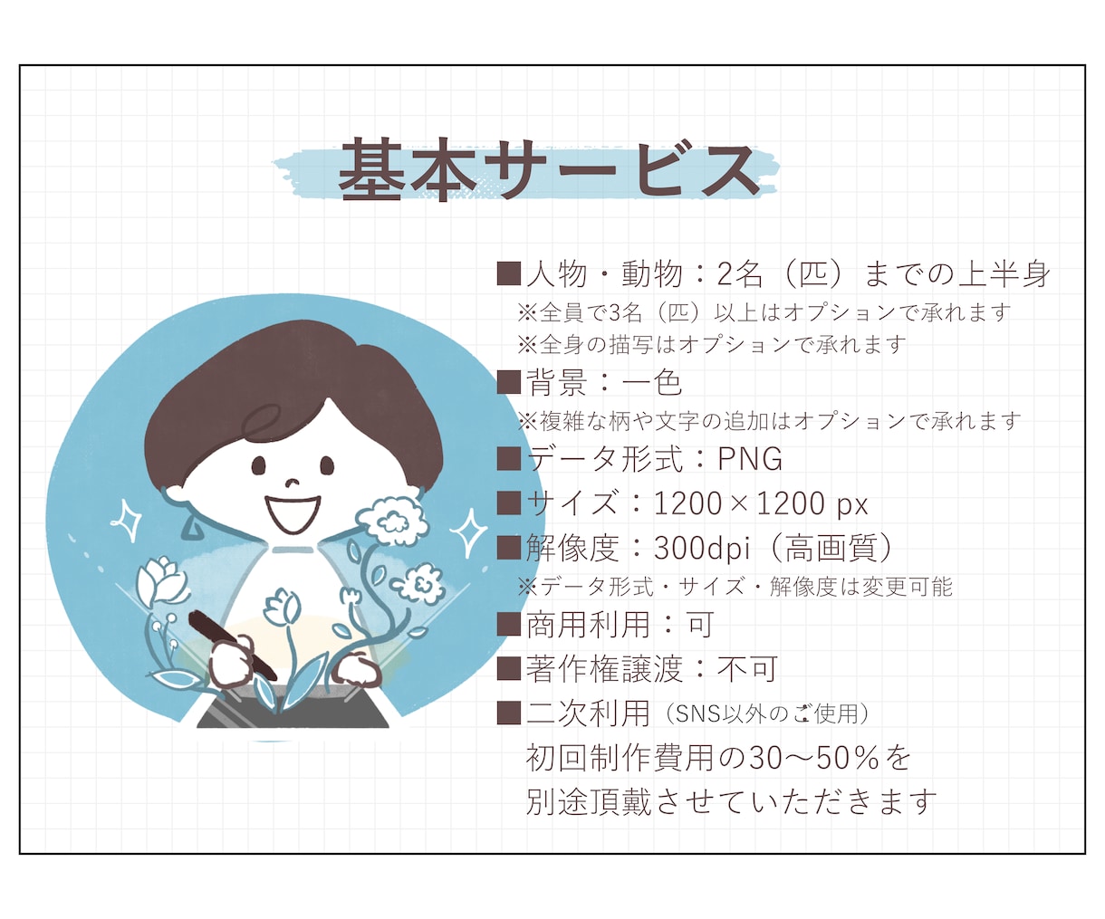 表情差分は1枚500円!あなたのアイコンを作ります 似顔絵実績200件以上。アート講師が描きます! イメージ2