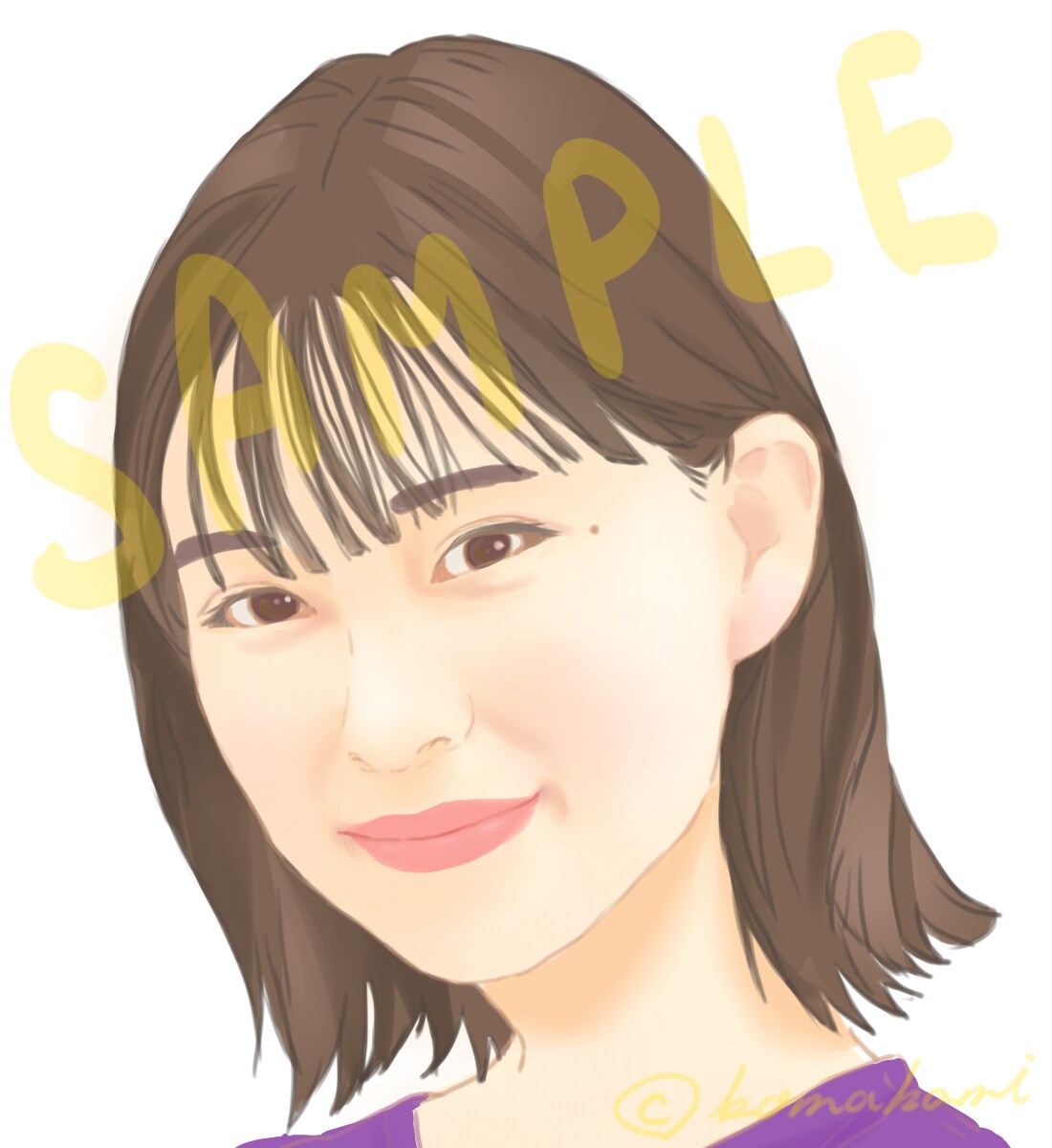 デジタルで爽やかな似顔絵を描きます お客さまのお写真から、爽やかなイメージの似顔絵を作成します イメージ1