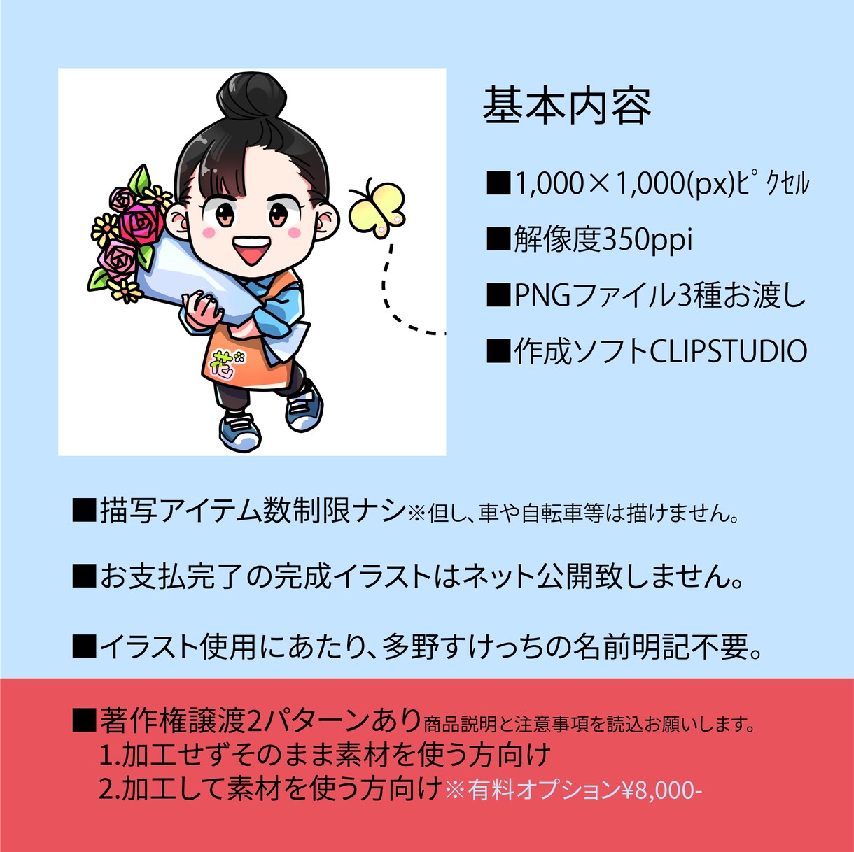 商用OK著作権譲渡前提！！格安アイコン作成します 表情手足の表現自信あり！愛嬌たっぷり全身ミニキャラ描きます イメージ4