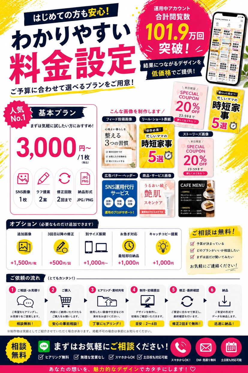 目を引くInstagram投稿画像を制作します 集客につながる伝わるSNS画像を丁寧に制作 イメージ4