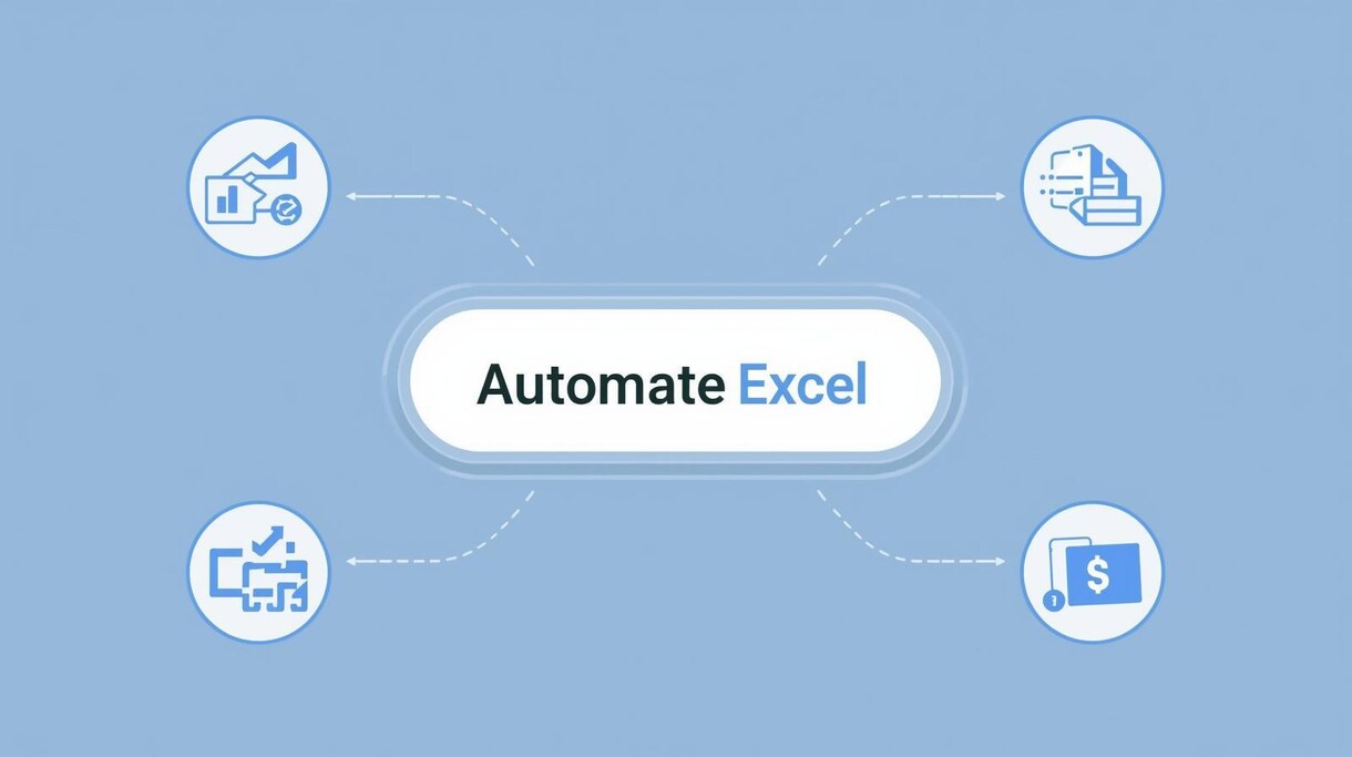 集計・転記・CSV整形をボタン1つに(VBA)ます 毎月のExcel手作業を、最短3日で“ボタン1つ”にします。 イメージ1