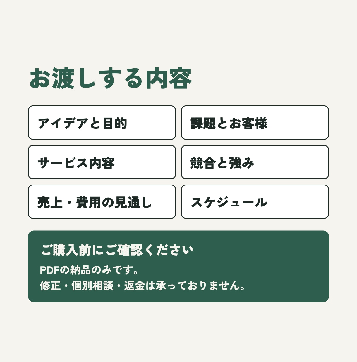 新規事業アイデアと事業計画書をPDFでお渡しします 起業・新規事業のアイデアを事業計画書ごとお譲りします イメージ3