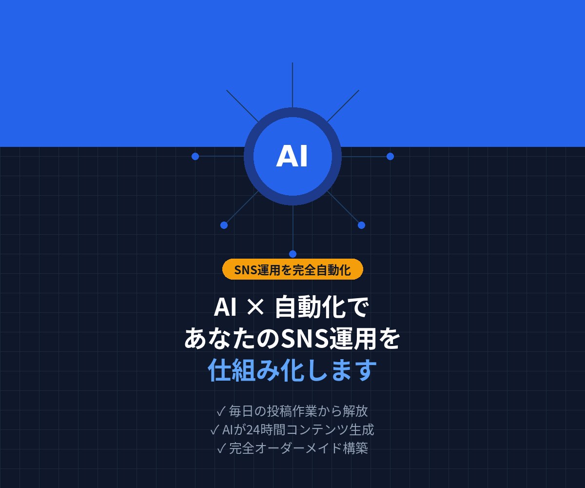 AI×自動化であなたのSNS運用を仕組み化します 毎日の投稿作業、まだ手動でやっていますか？ イメージ1