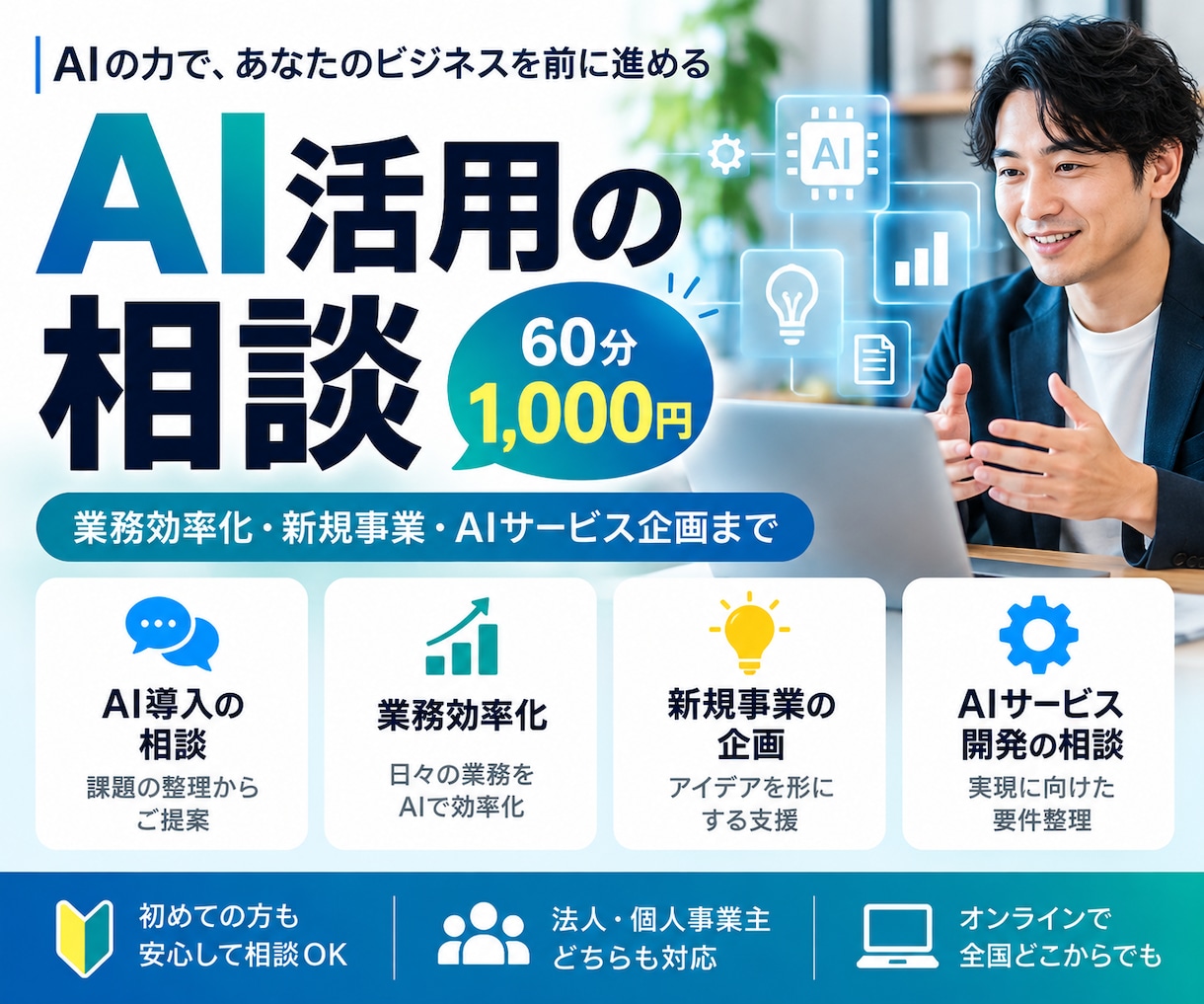 AIの相談から企画開発までおこないます 業務効率化からAIサービスの企画・開発まで支援 イメージ1