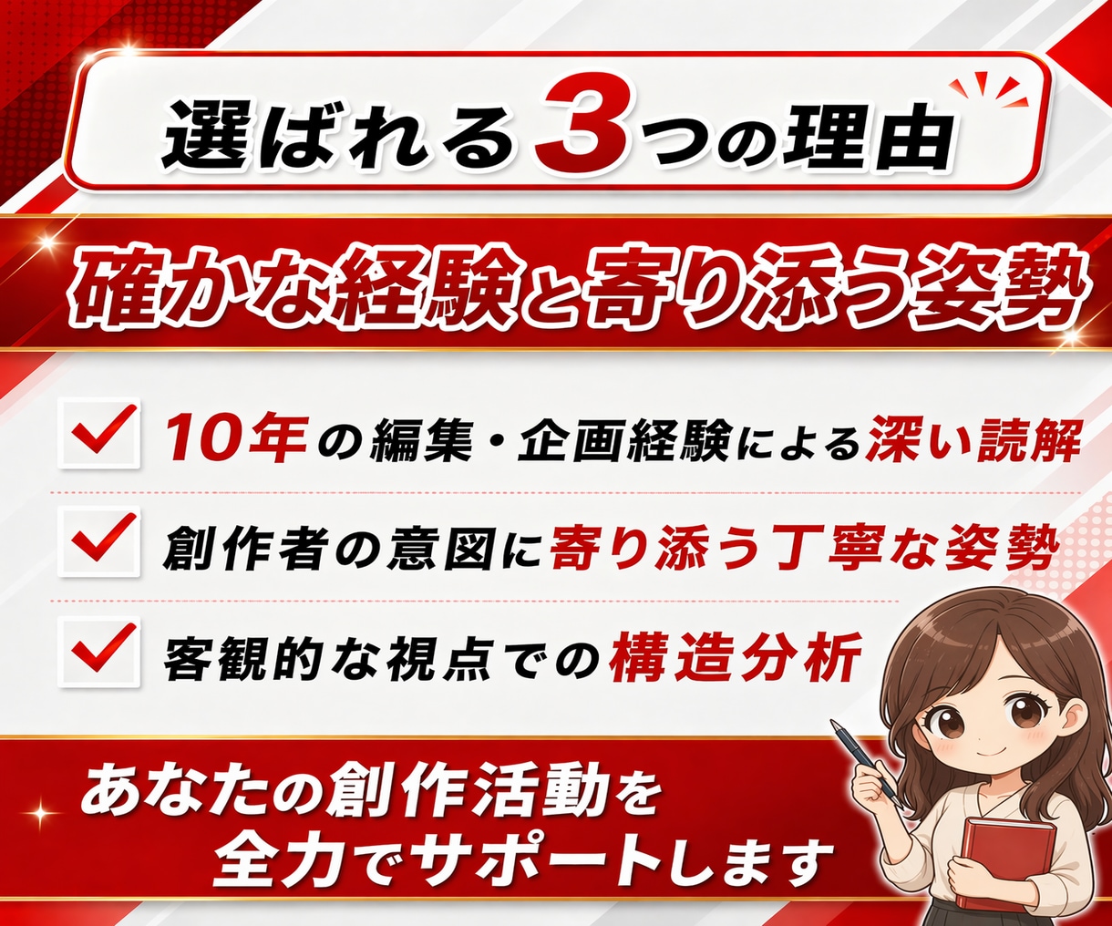 小説・創作作品を丁寧に読解し感想を届けます 「ちゃんと読まれた感想」がほしい方へ。 イメージ4