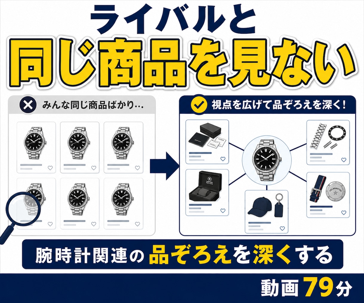 腕時計関連品のeBayリサーチを実演します 高額な腕時計を避けて周辺商品へ広げる79分リサーチ動画 イメージ4
