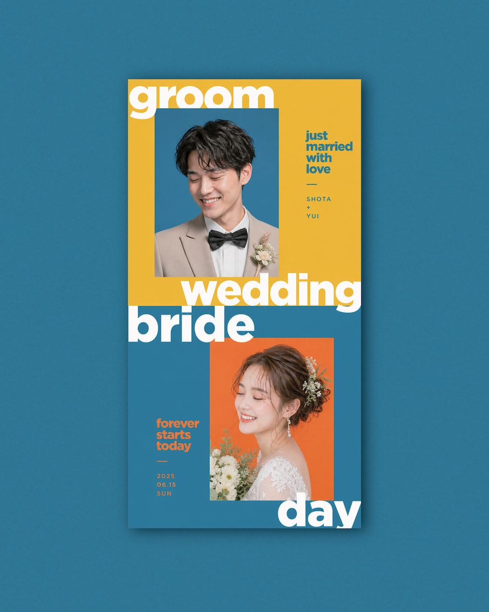 結婚式後も飾れるウェディングポスターを作成します ふたりの物語を、飾りたくなる一枚に イメージ2