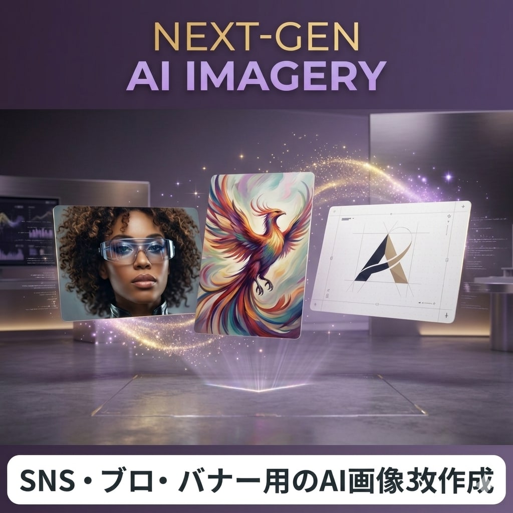 SNS・ブログ・バナー用のAI画像を3枚作成します AIで高品質な画像を最短即日納品します！ イメージ1