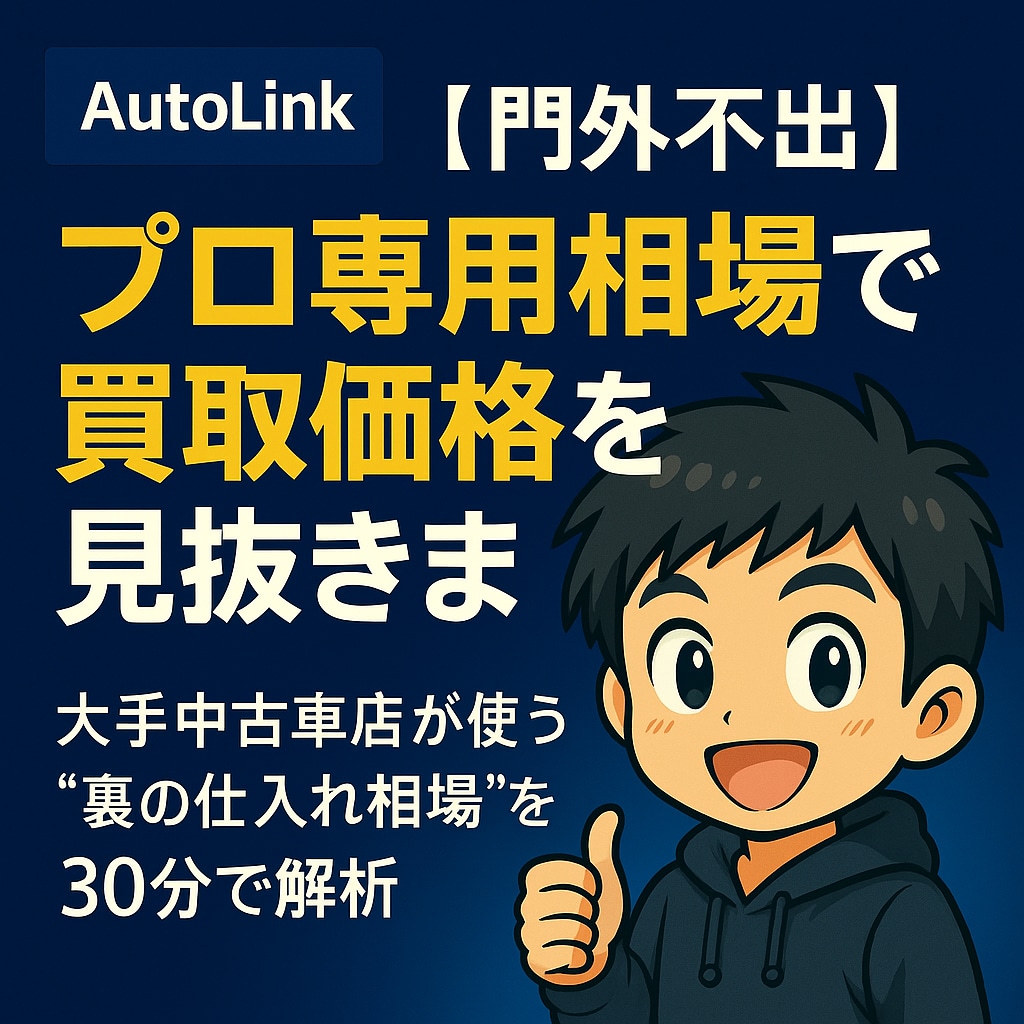 門外不出　プロ専用相場で買取価格を見抜きます 大手中古車店などが使う“裏の仕入れ相場”を30分で解析 イメージ1