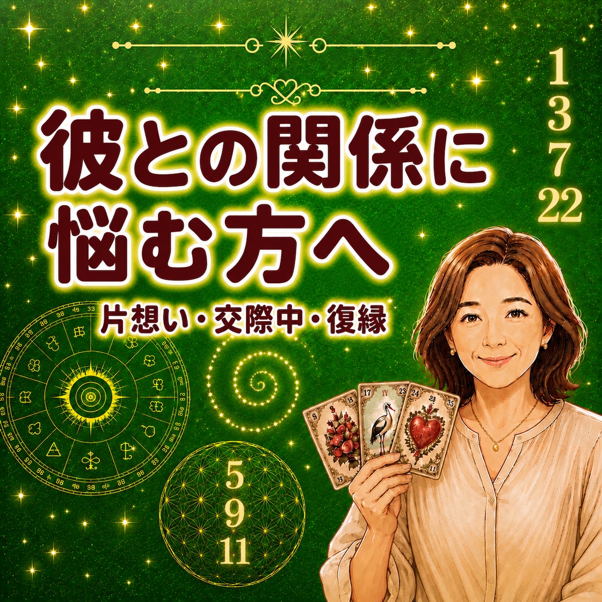 2人の恋の可能性とお相手の気持ちを占います ルノルマン×マヤ暦で読み解く♡距離感・課題・アドバイス♡ イメージ1
