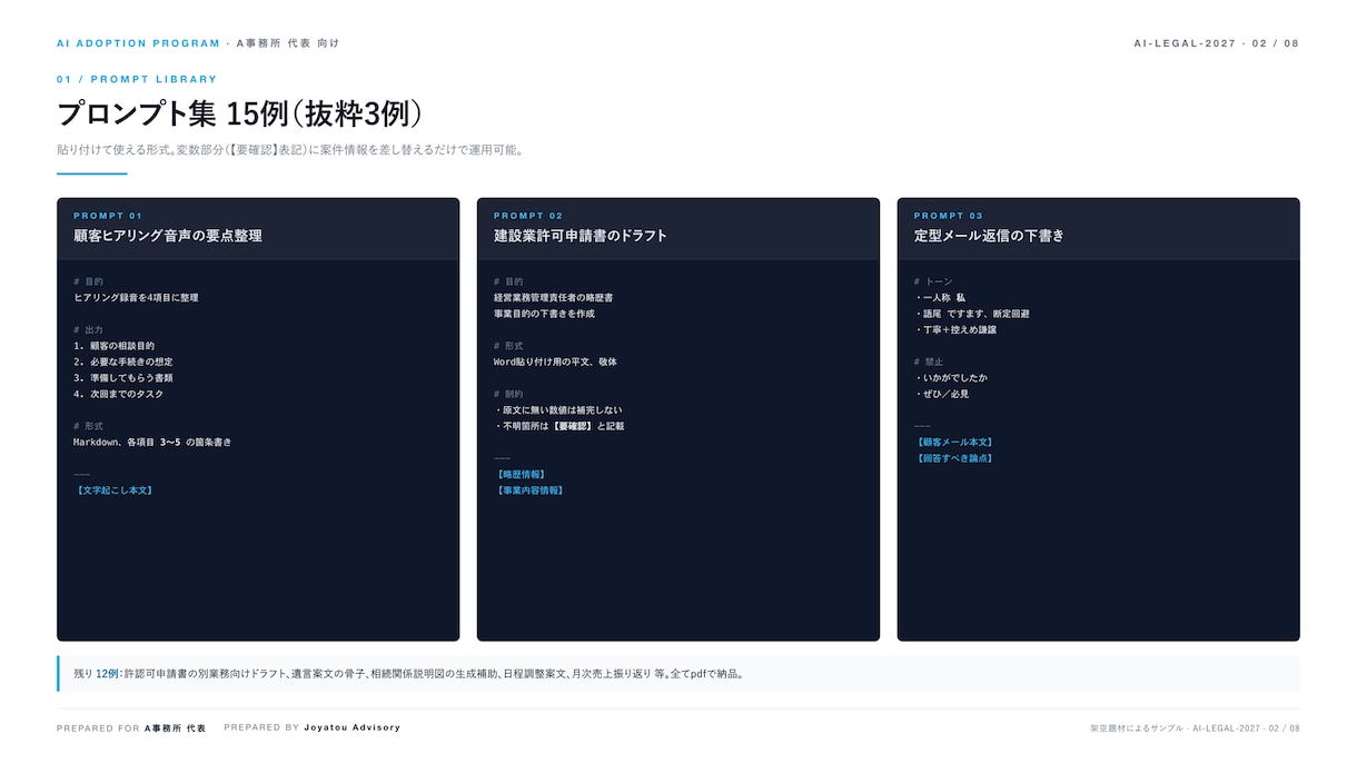 業務に効くAI導入を現場目線で支援します 翌日から現場が使える形で、AIを納品します。 イメージ3