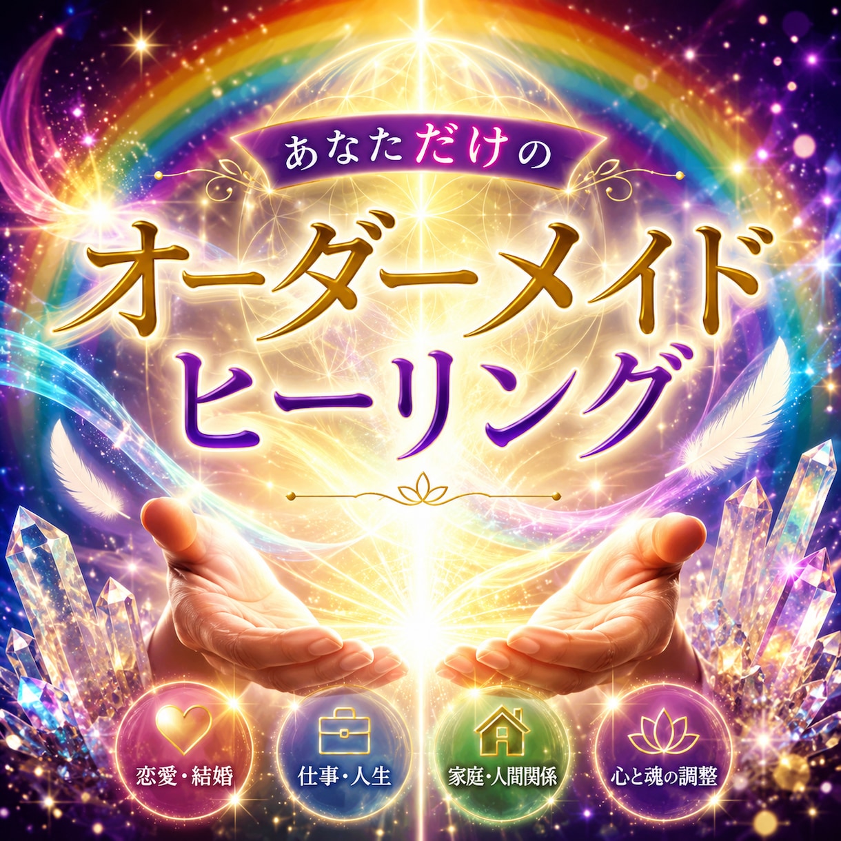 あなた専用のオーダーメイドヒーリングをします 恋愛・結婚・仕事・家庭等のお悩みに合わせてのヒーリングです。 イメージ2