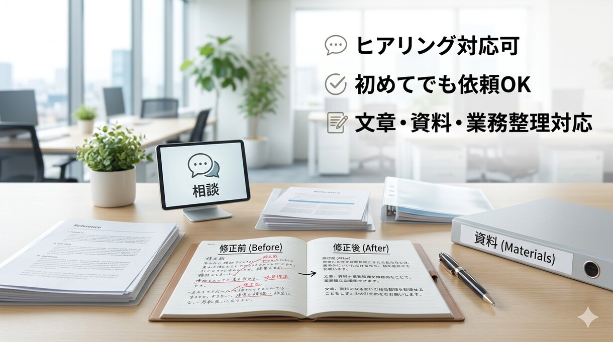 文章を設計し伝わる形に整えます 構造から整理し、読まれる文章へ。 イメージ3
