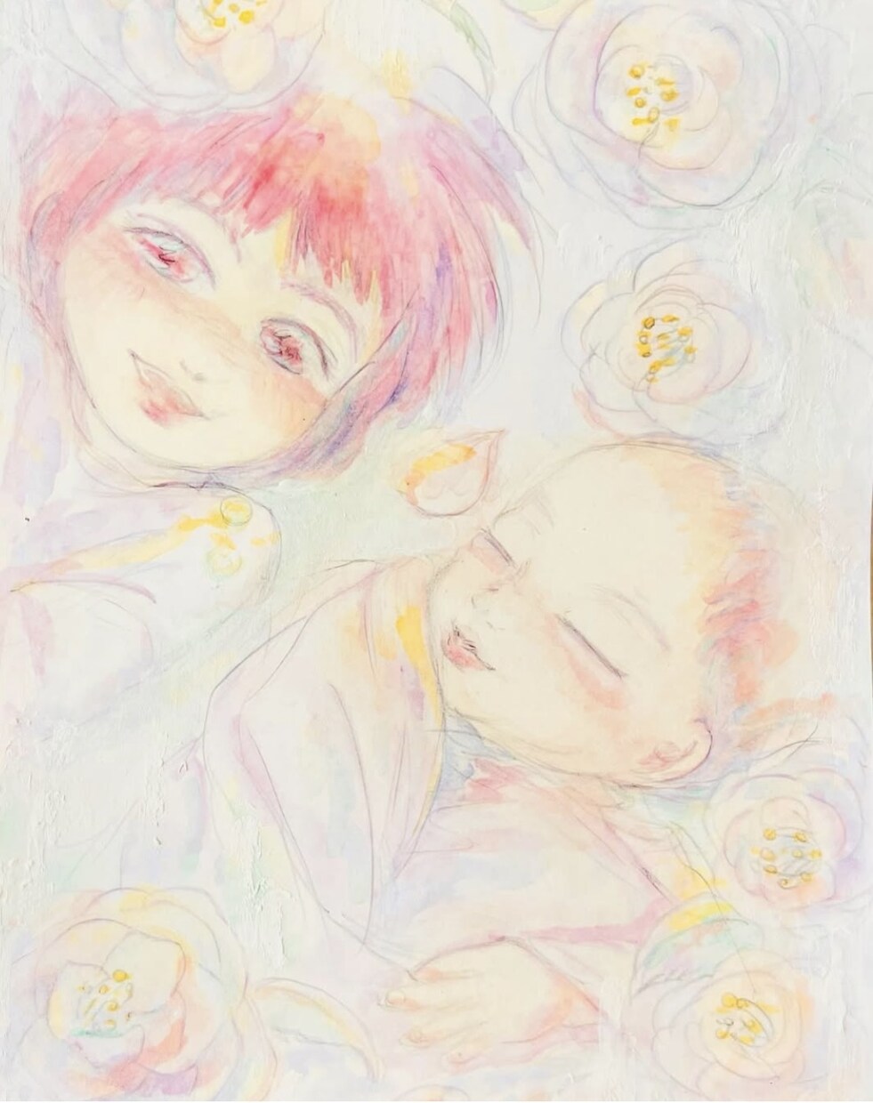 お部屋に、贈り物に。優しい水彩画で似顔絵を描きます 可愛らしい瞬間を夢の世界に閉じ込めて飾りませんか？ イメージ7