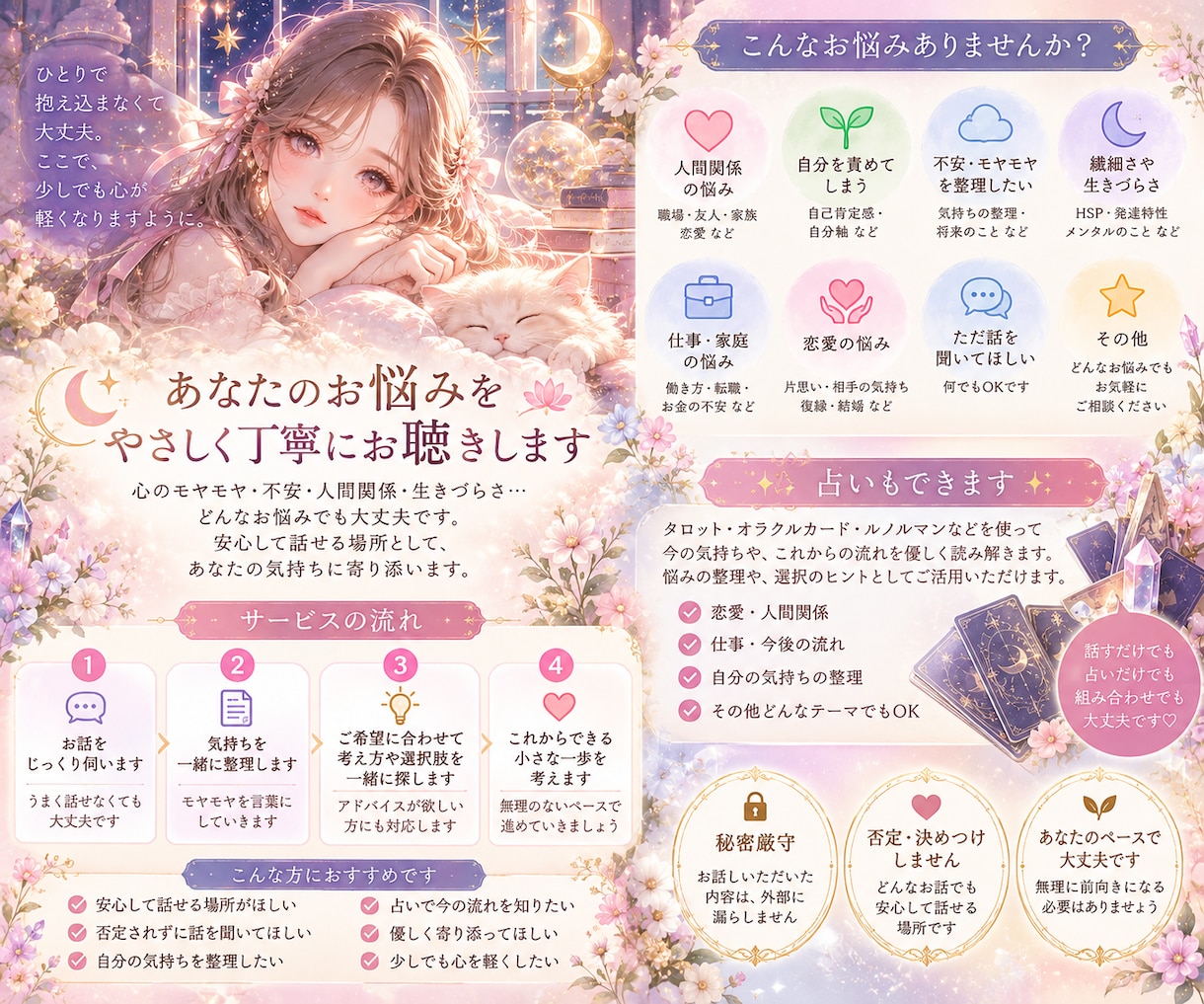 否定なし！にあなたのお悩みを丁寧に聴きます 否定も決めつけもせず、あなたの気持ちを一緒に整理します。 イメージ2