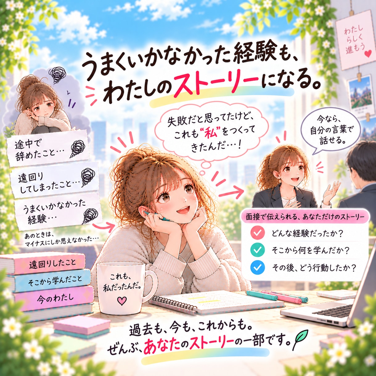 ESが書けない状態から自己PR・志望動機を考えます 「何を書けばいい？」から大丈夫。一緒に強み・経験を見つけます イメージ8