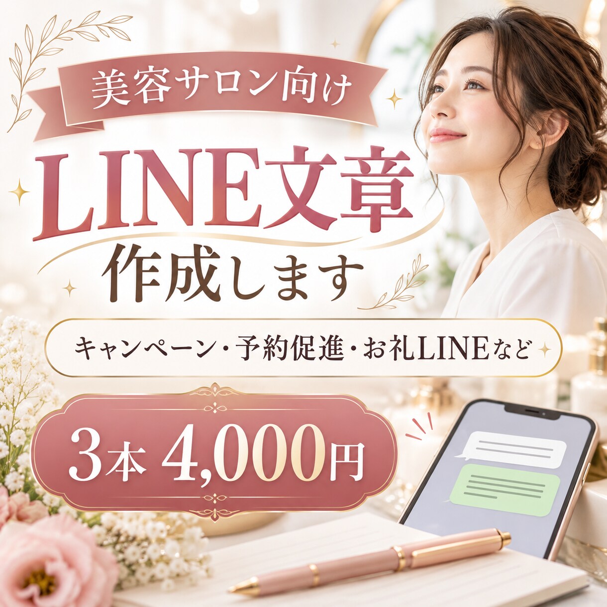 美容サロン向けLINE文章を作成します 現役サロンスタッフが伝わる文章を作ります イメージ2