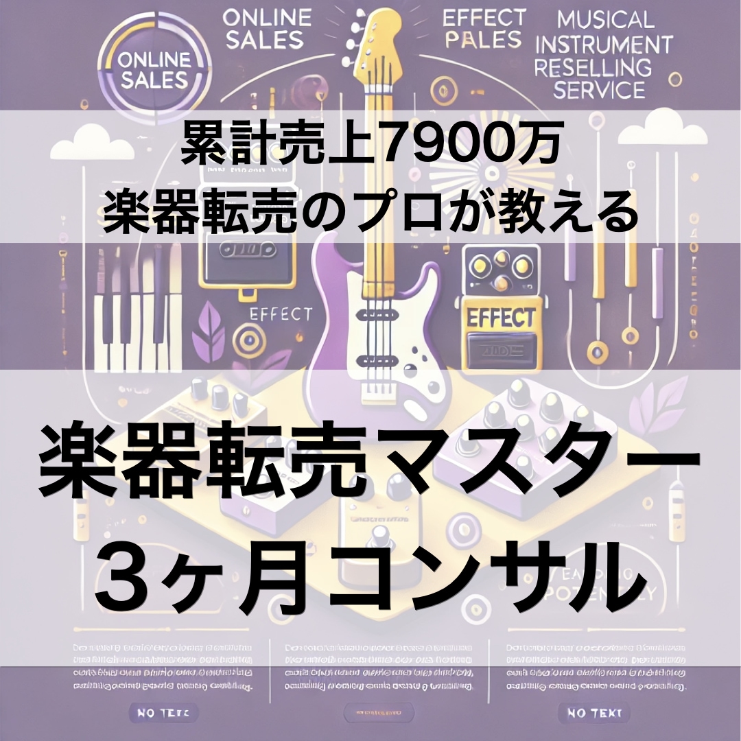 初心者歓迎！楽器転売のプロが3ヶ月コンサルします 3ヶ月コンサル＋無制限ビデオチャット＋オーダーメイド教材 イメージ1