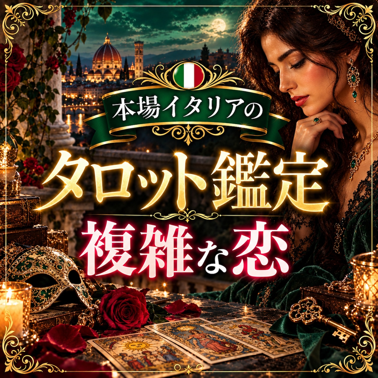 本場イタリアのタロットで複雑な恋を占います 誰にも言えない恋の本音と未来を読み解きます イメージ1