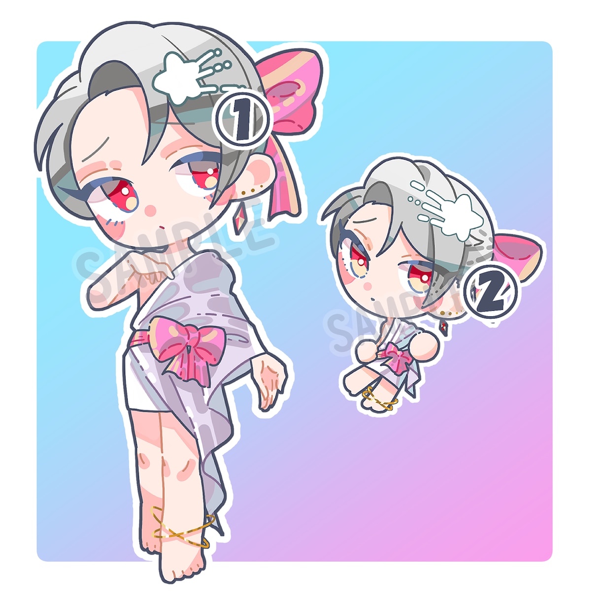 2種から選べるミニキャラ描きます テイスト2種、または両方からイラストを選べます！ イメージ3