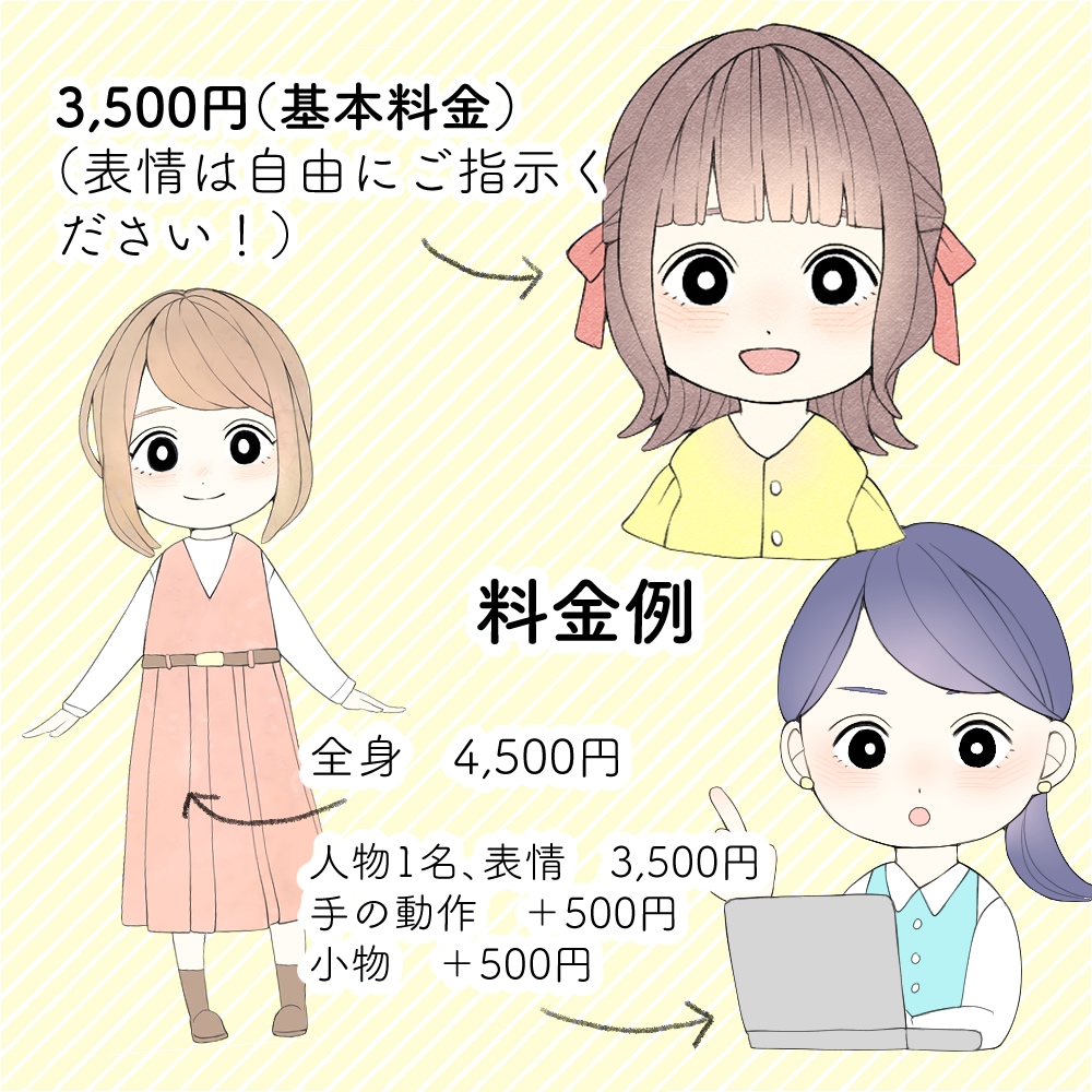 明るくかわいいSNSアイコン作成いたします SNSの顔となるアイコンを丁寧に相談しながら作成いたします！ イメージ3