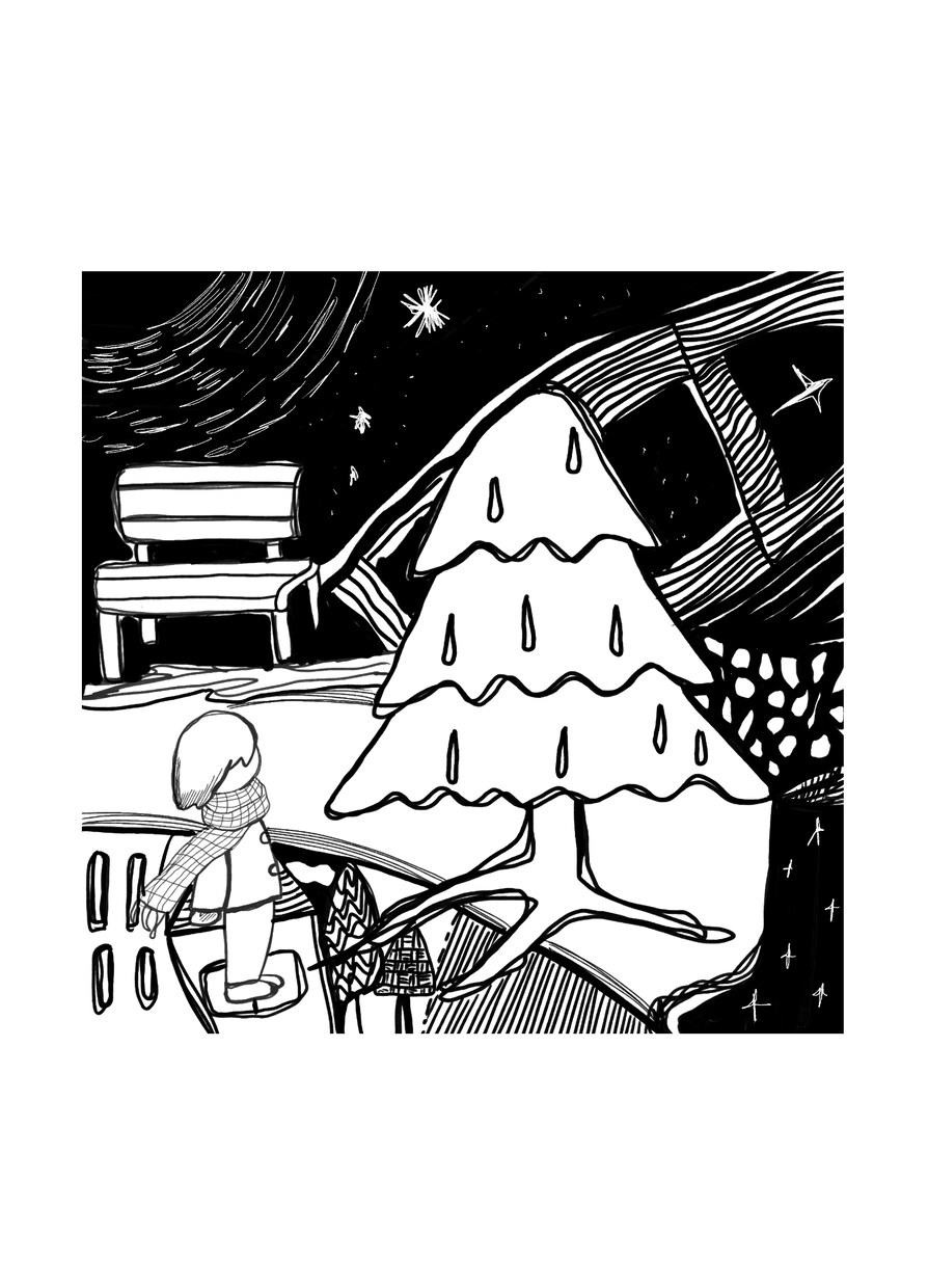 モノクロの世界観でイラスト制作いたします 少し寂しく、静かな空気感のあるイラストを描きます。 イメージ4