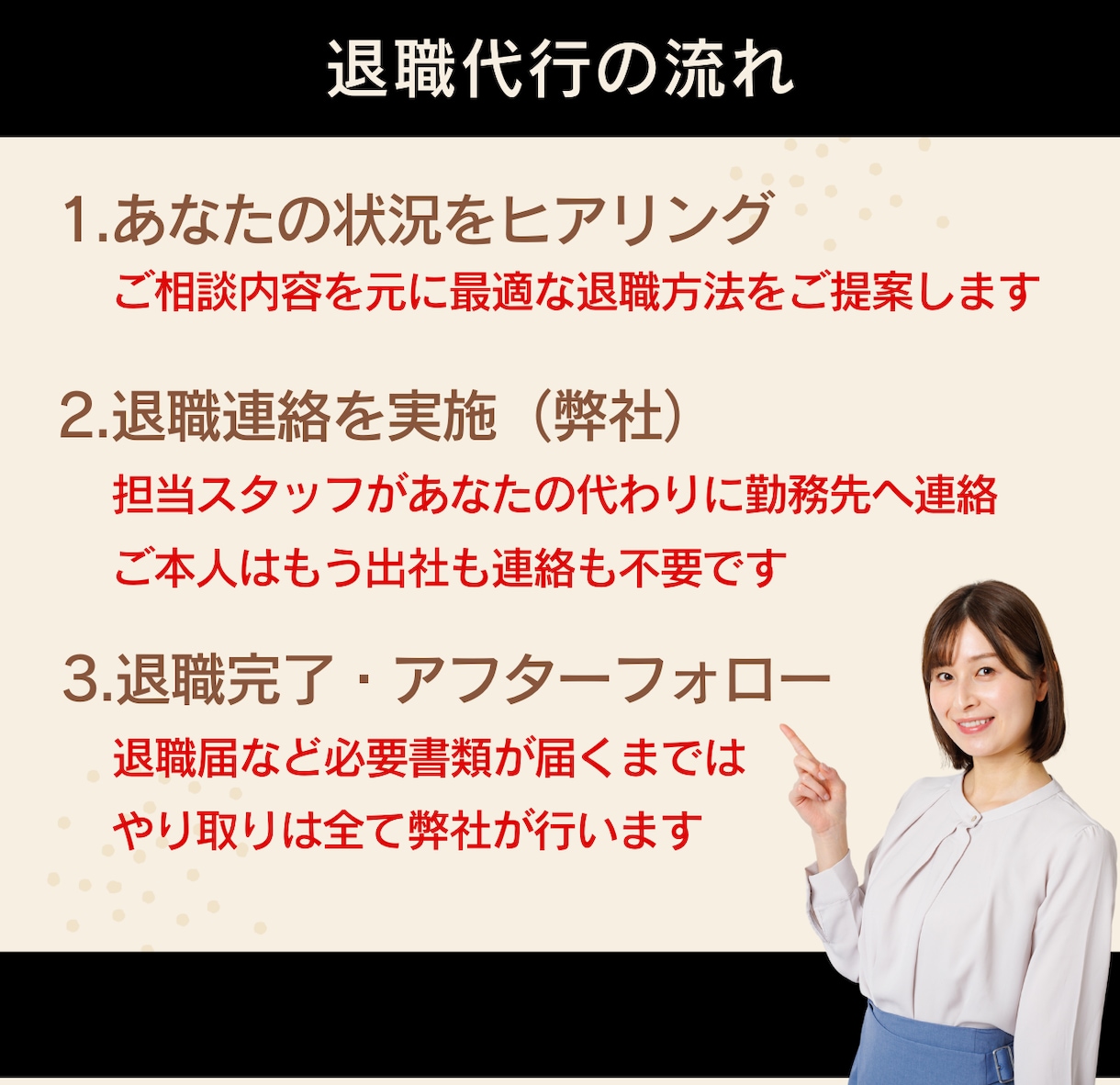 即日退職可能-退職代行サービスします トークルーム完結～職場の誰にも会わずに退職できます イメージ2
