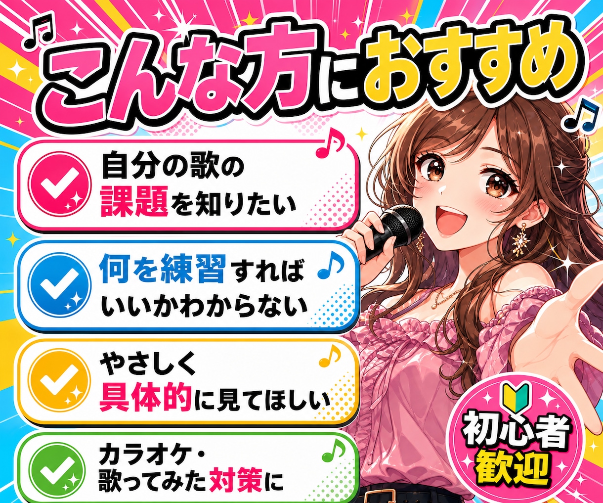 歌の音源を送るだけで歌を丁寧に診断します 強み・改善点・練習法までやさしくお返しします イメージ3
