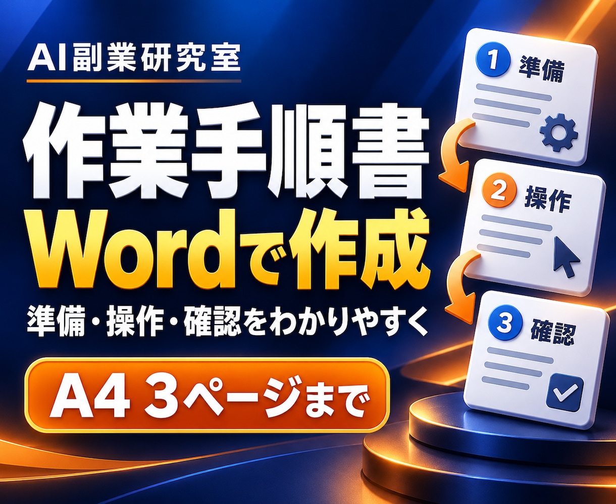 作業手順をわかりやすいWordにします 支給された手順を順番と見出しで整理 イメージ1