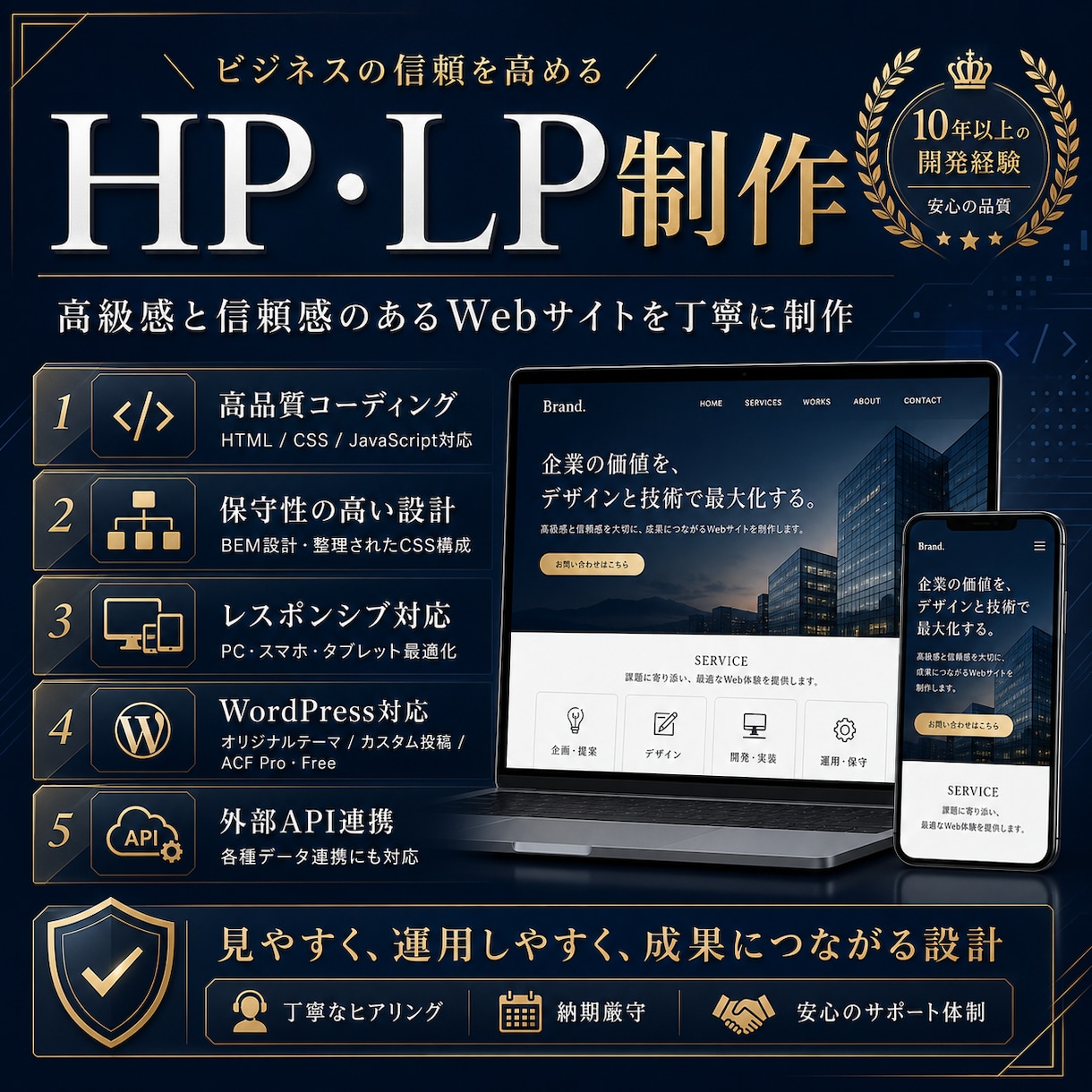 高品質HP・LP制作ます 成果につながるWebサイトを丁寧に構築 イメージ1
