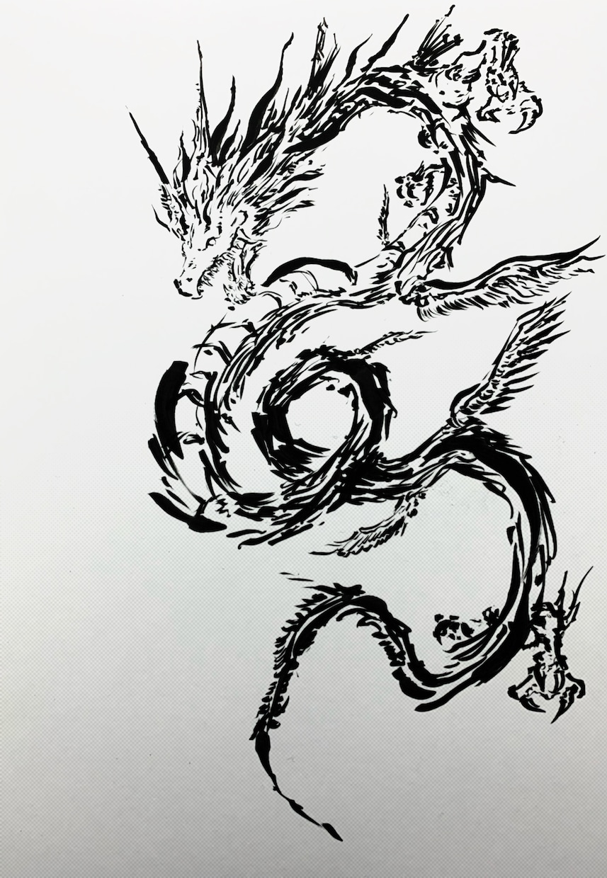 墨絵オリジナルキャラクター作成します 墨の線と迫力を活かしたキャラクター間違いなし！ イメージ3