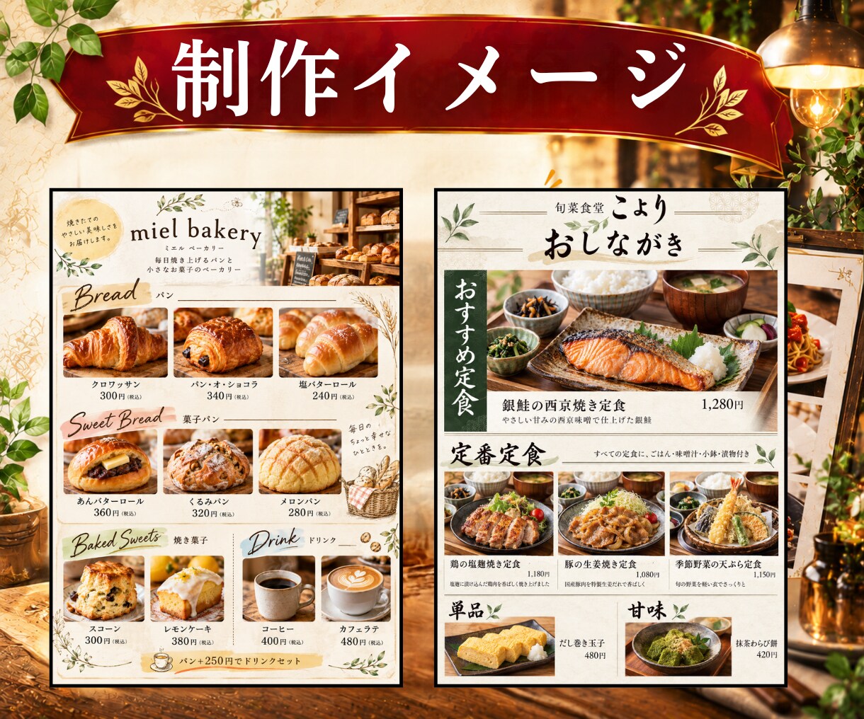 来店につながる飲食店のメニュー表作ります 集客/店舗/個人店/カフェ/居酒屋/キッチンカー/料金表 イメージ6