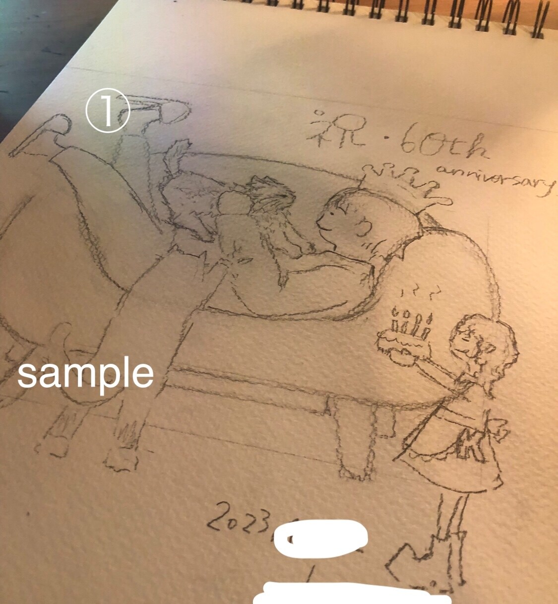 プレゼントの挿絵カード描きます 【送料無料】手書きイラスト原画配送いたします イメージ3