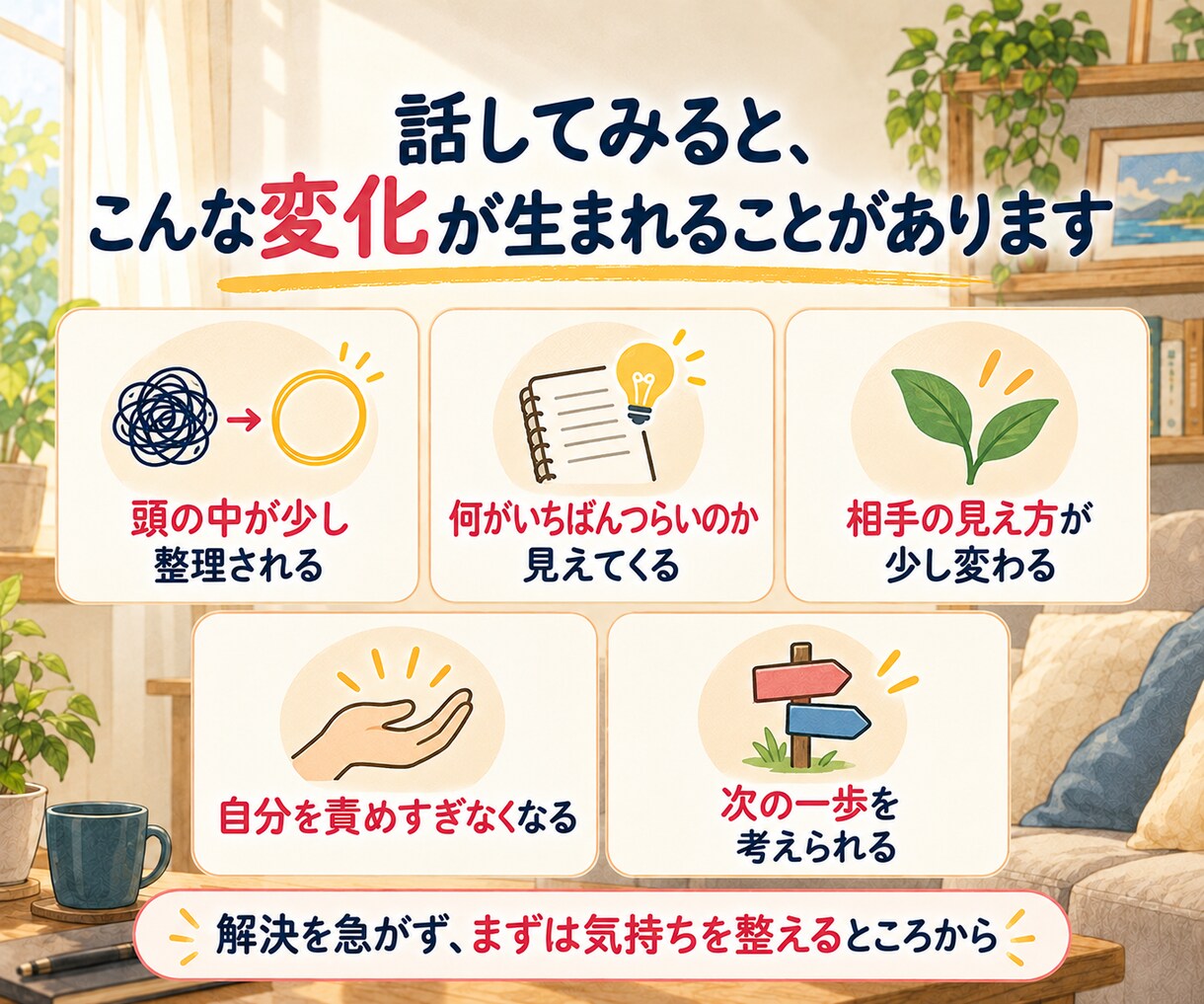 夫婦のすれ違いや悩みを否定せず丁寧にお聴きします 夫・3児の父としての視点も｜愚痴だけOK　改善の相談でもOK イメージ4