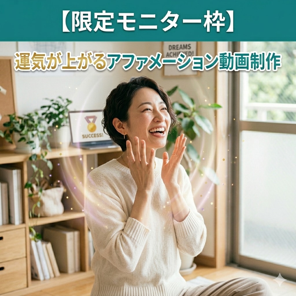 限定モニター募集 アファメーション動画作ります 【オープン記念】自分を変えたい方へ潜在意識からアップデート イメージ1