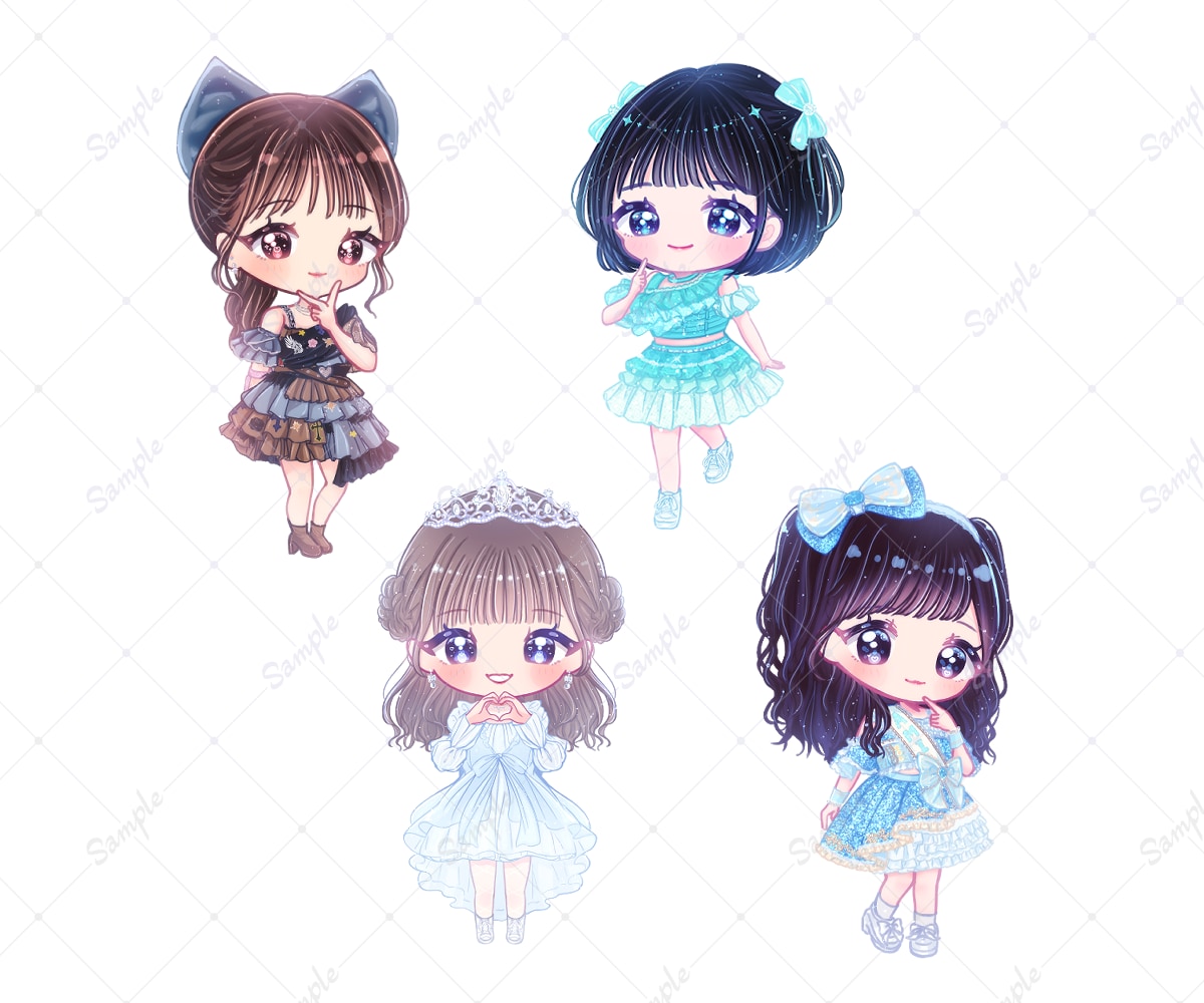 キラキラかわいいミニキャライラスト✧お描きします アイドルさんなどのグッズ・フラスタにも！メセカ作成も◎ イメージ3