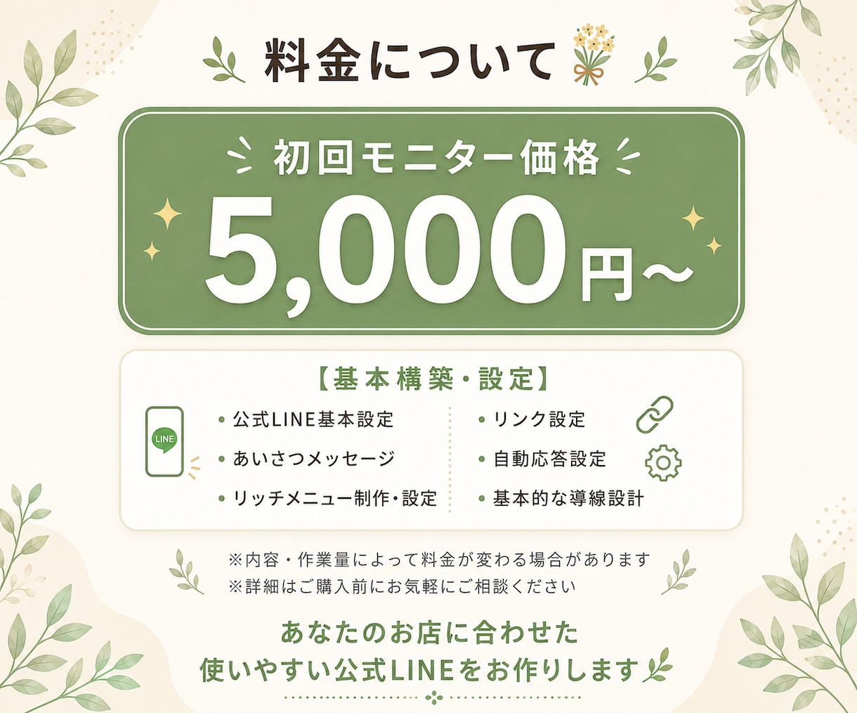 公式LINE初期構築・設定を丸ごとサポートします 「作ったけど使い方が分からない…」を解決します イメージ6