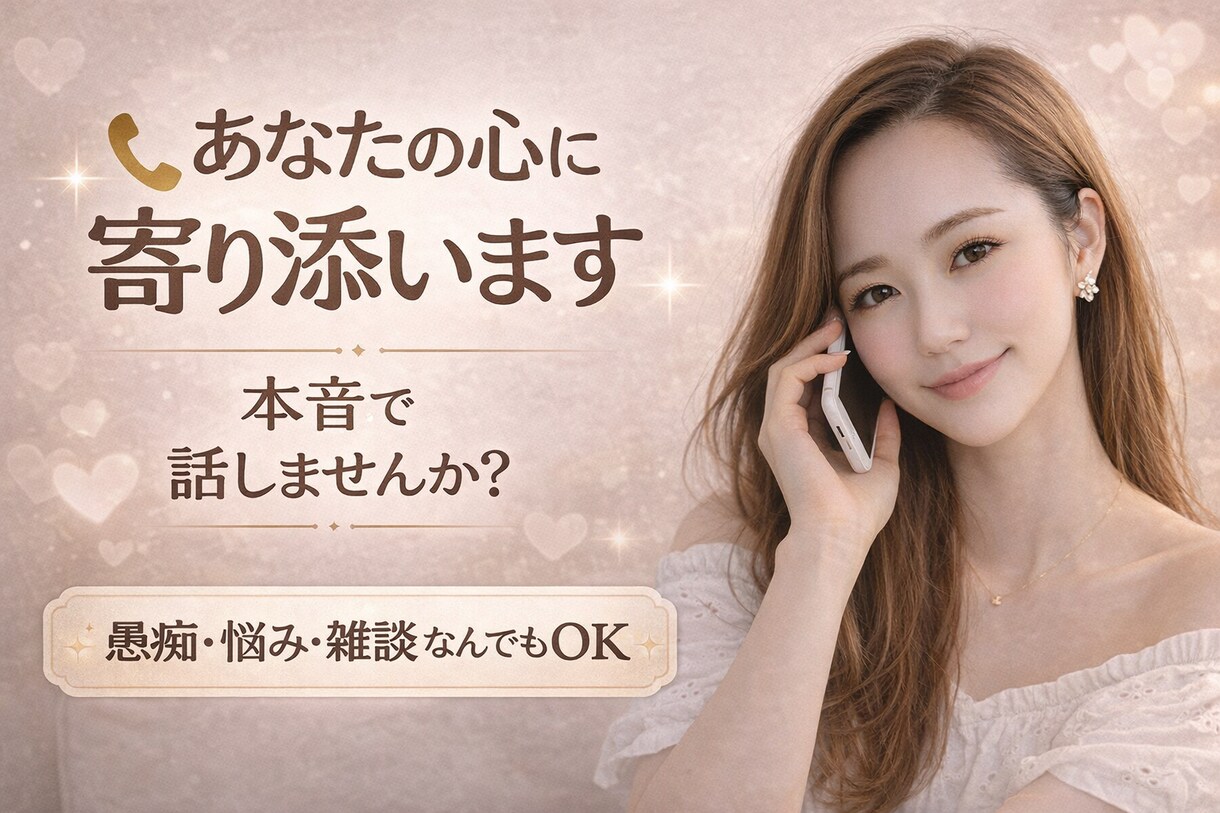 あなたの心に寄り添います 愚痴・悩み・雑談なんでもOKです イメージ1