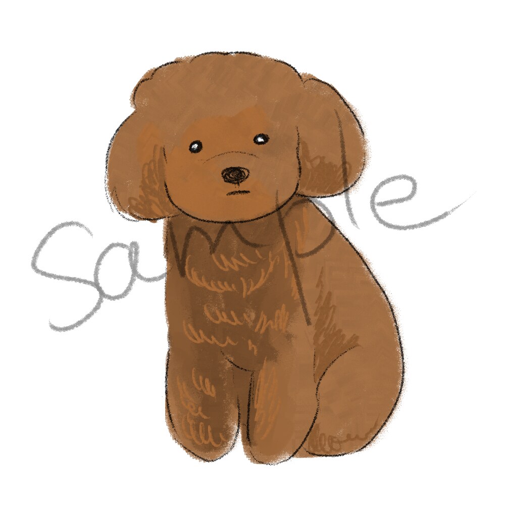 お花と愛犬の似顔絵・アイコン描きます やわらかいタッチのイラストですペット/犬/似顔絵/イラスト イメージ3